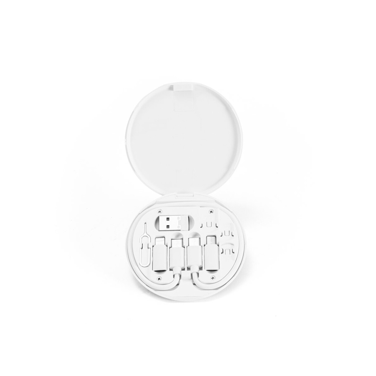 Kable USB z logo – systrom. zestaw kabla i adaptera do superszybkiego ładowania abs pochodzącego z recyklingu (100% rabs) – biały 97187_106-a SYSTROM. Zestaw kabla i adaptera do superszybkiego ładowania ABS pochodzącego z recyklingu (100% rABS) - Biały 97187_106-a