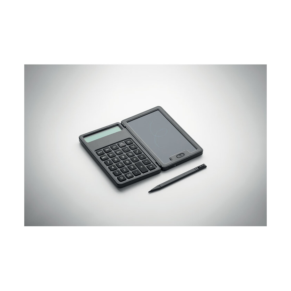 Kalkulatory z logo – kalkulator z tabletem lcd clerk – czarny mo2845-03-detail Kalkulator z tabletem LCD CLERK - czarny mo2845-03-detail