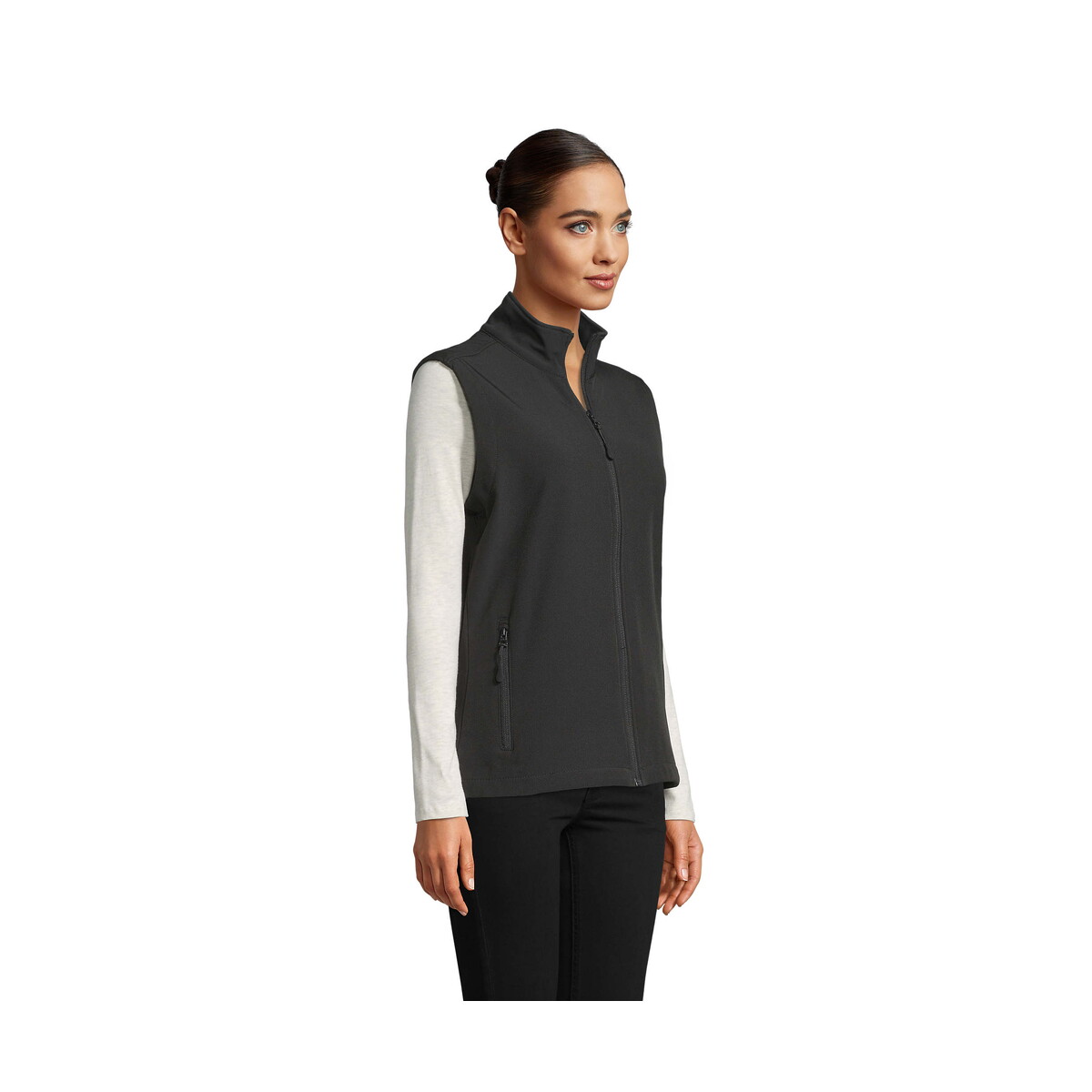 Kamizelki z logo – race bw womensoftshell race bw women – czarny – m s02888-bk-side RACE BW WOMENSOFTSHELL RACE BW WOMEN - Czarny - M s02888-bk-side