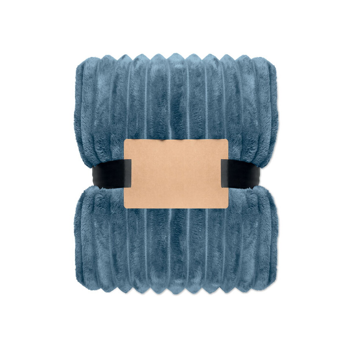 Koce z logo – polarowy koc w paski rpet nieve – petrolowy mo3184-20-back Polarowy koc w paski RPET NIEVE - petrolowy mo3184-20-back