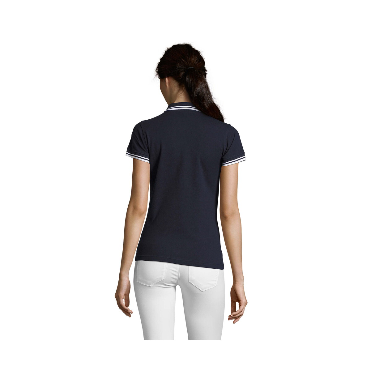 Koszulki polo z logo – pasadena damskie polo 200g pasadena women – francuski granatowy/biały – m s00578-fw-back PASADENA damskie polo 200g PASADENA WOMEN - Francuski granatowy/biały - M s00578-fw-back