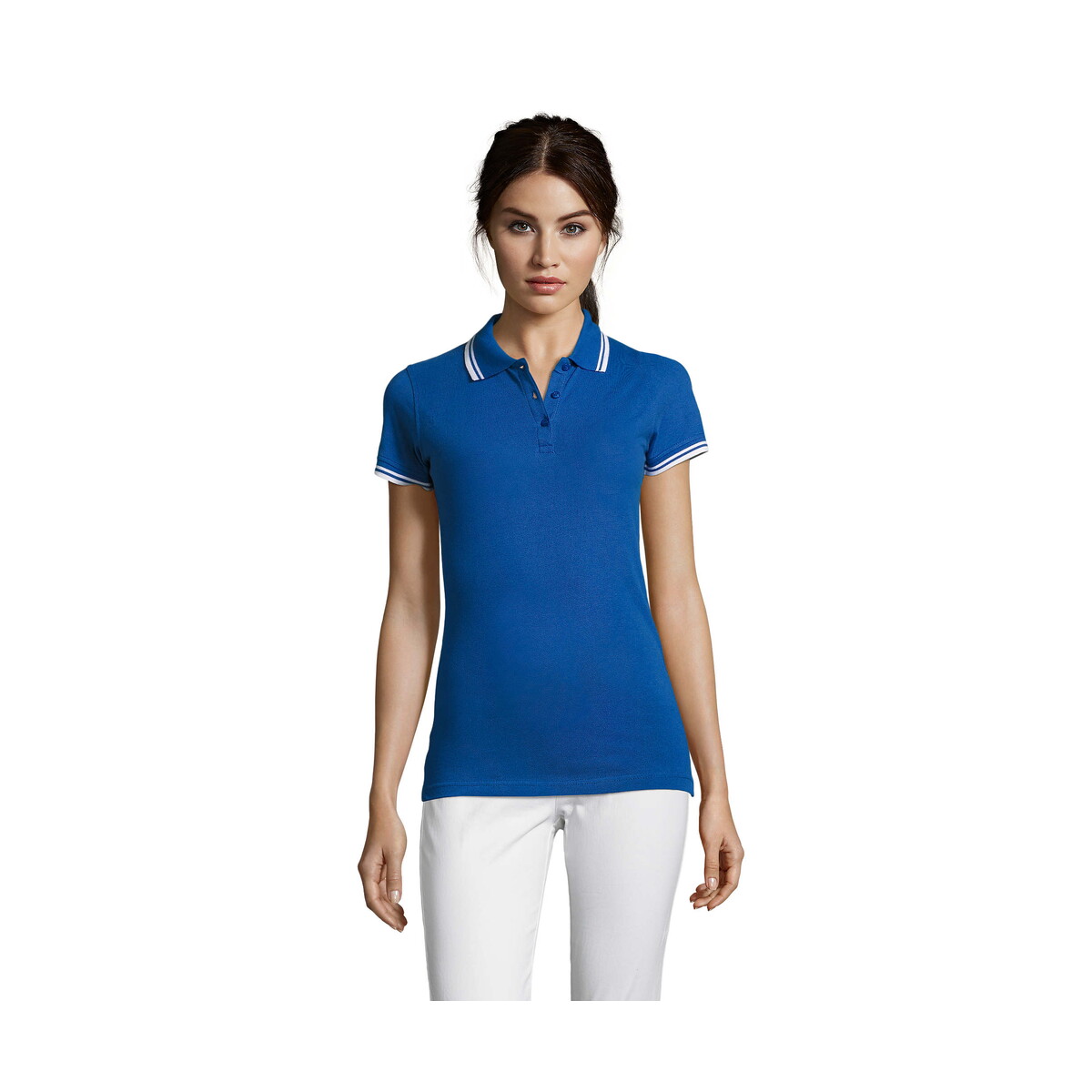 Koszulki polo z logo – pasadena damskie polo 200g pasadena women – królewski niebieski/biała – l s00578-rw PASADENA damskie polo 200g PASADENA WOMEN - Królewski Niebieski/biała - L s00578-rw