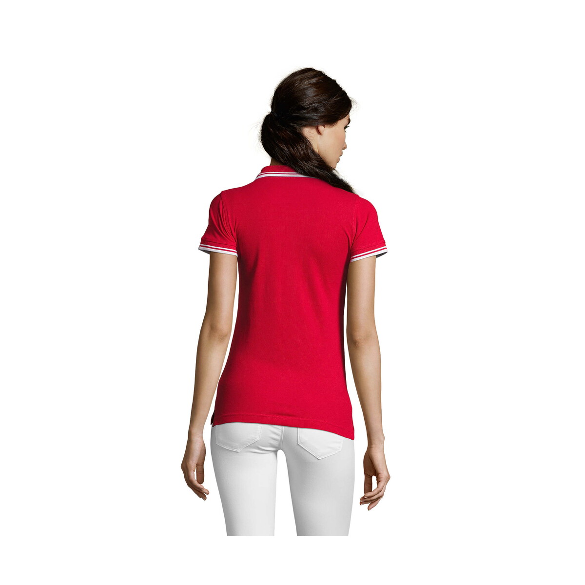 Koszulki polo z logo – pasadena damskie polo 200g pasadena women – roja/blanca – xxl s00578-re-back PASADENA damskie polo 200g PASADENA WOMEN - Roja/Blanca - XXL s00578-re-back