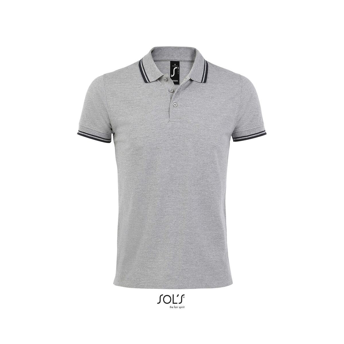 PASADENA męskie polo 200g PASADENA MEN - Grey Melange/ French Navy - 3XL s00577-gf