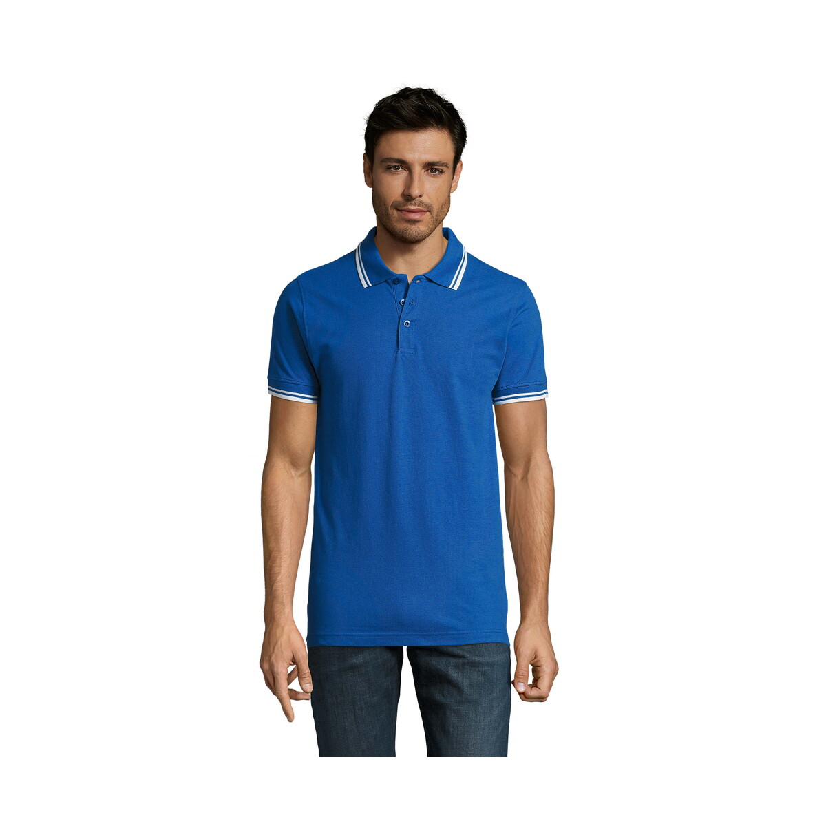 Koszulki polo z logo – pasadena męskie polo 200g pasadena men – królewski niebieski/biały – xxl s00577-rw PASADENA męskie polo 200g PASADENA MEN - Królewski Niebieski/biały - XXL s00577-rw