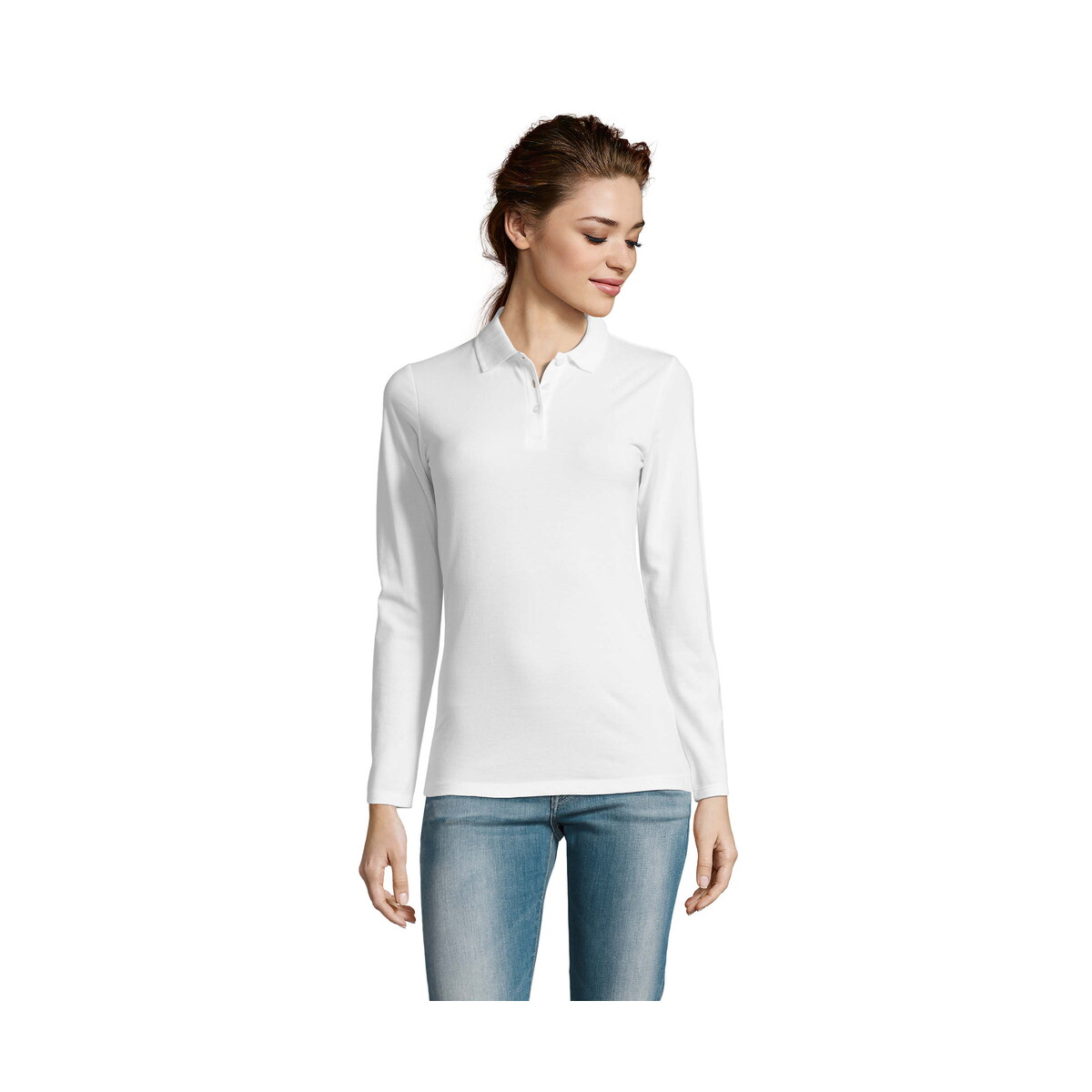 Koszulki polo z logo – perfect damskie lsl polo180 perfect lsl women – biała – 3xl s02083-wh PERFECT Damskie LSL POLO180 PERFECT LSL WOMEN - Biała - 3XL s02083-wh
