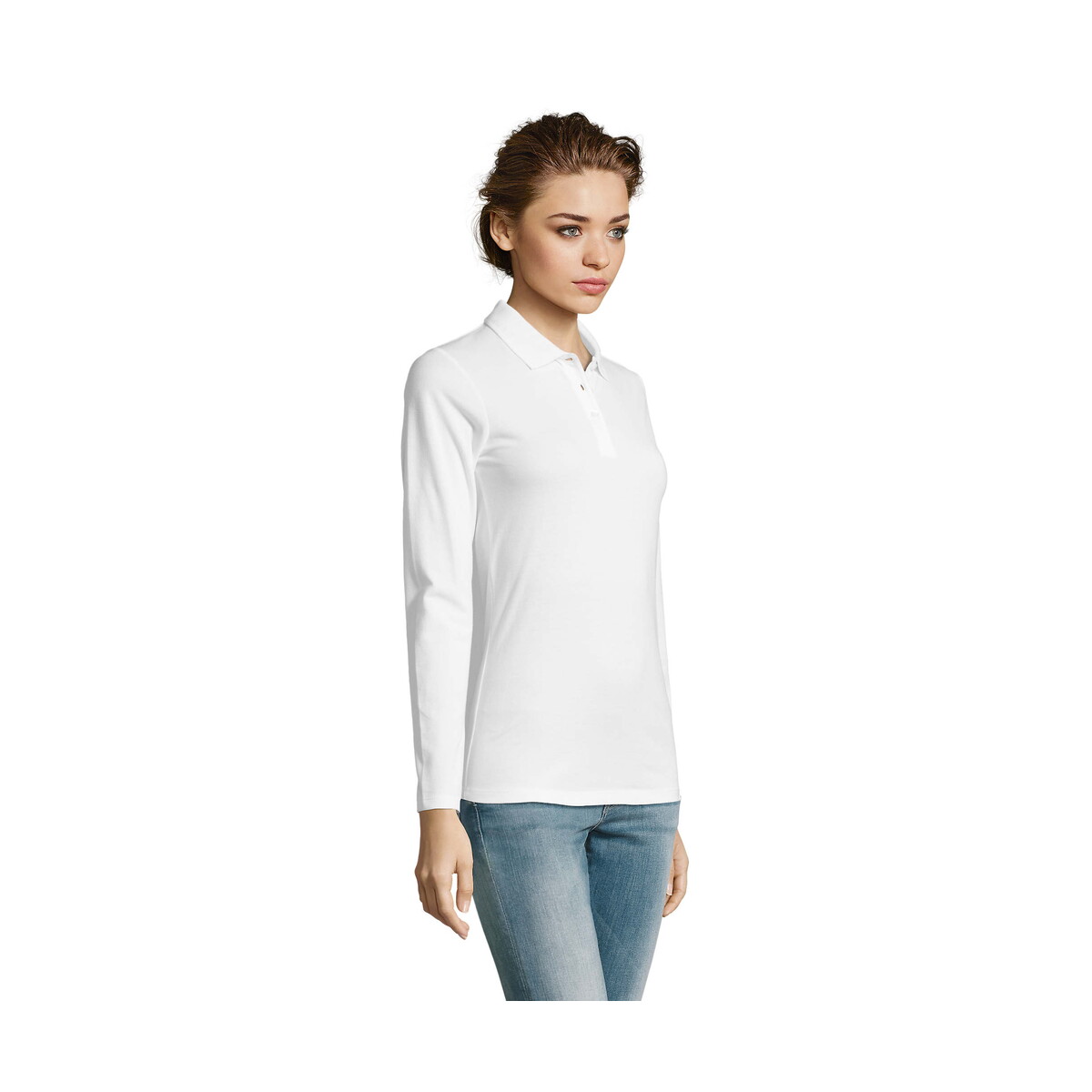Koszulki polo z logo – perfect damskie lsl polo180 perfect lsl women – biała – xl s02083-wh-side PERFECT Damskie LSL POLO180 PERFECT LSL WOMEN - Biała - XL s02083-wh-side