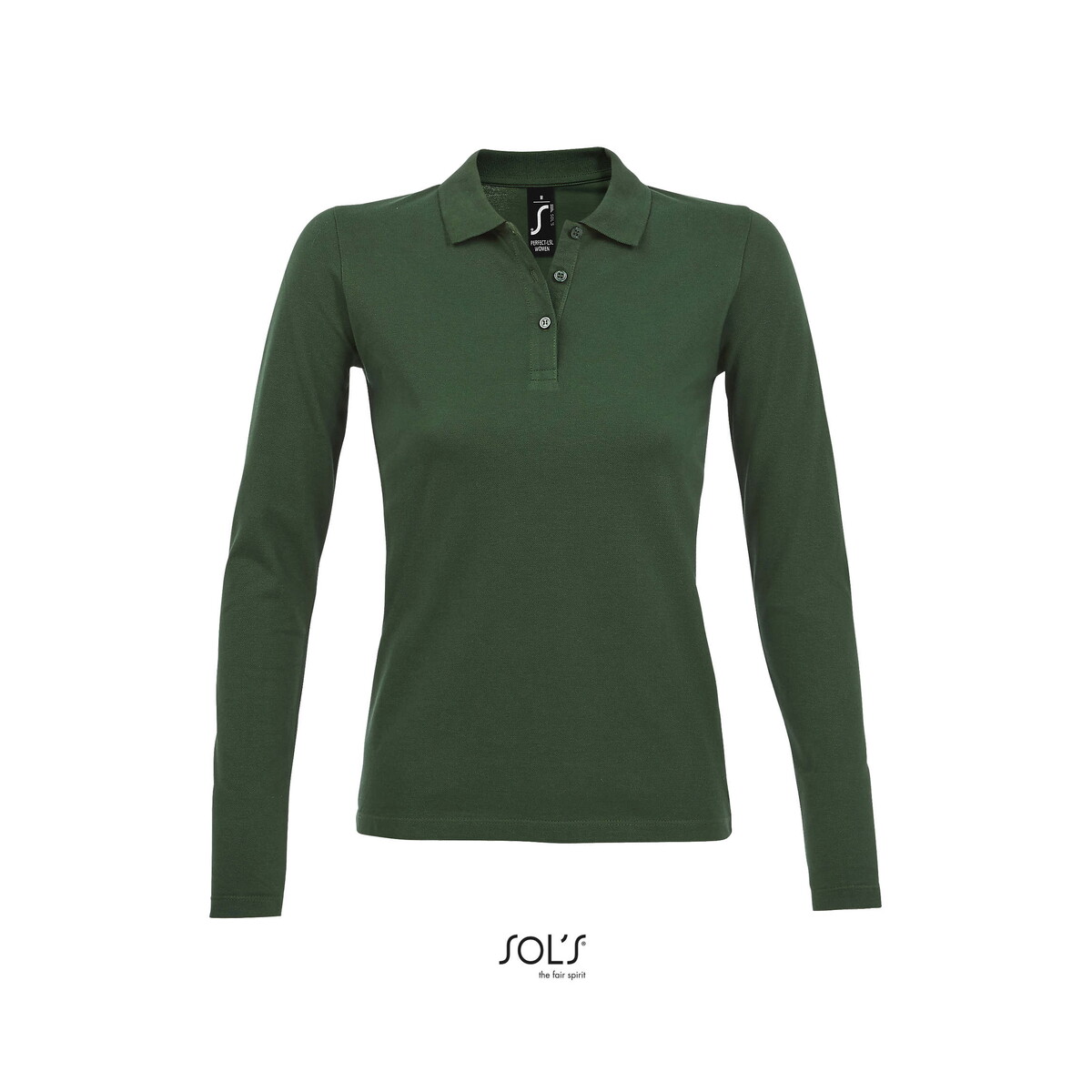 PERFECT Damskie LSL POLO180 PERFECT LSL WOMEN - Ciemno-Zielone - S s02083-bo