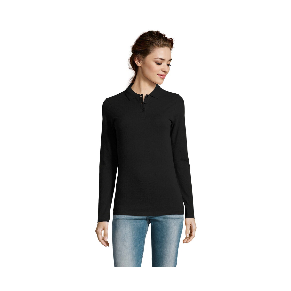 Koszulki polo z logo – perfect damskie lsl polo180 perfect lsl women – czarna – 3xl s02083-bk PERFECT Damskie LSL POLO180 PERFECT LSL WOMEN - Czarna - 3XL s02083-bk