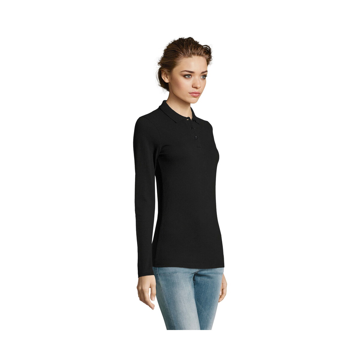 Koszulki polo z logo – perfect damskie lsl polo180 perfect lsl women – czarna – 3xl s02083-bk-side PERFECT Damskie LSL POLO180 PERFECT LSL WOMEN - Czarna - 3XL s02083-bk-side