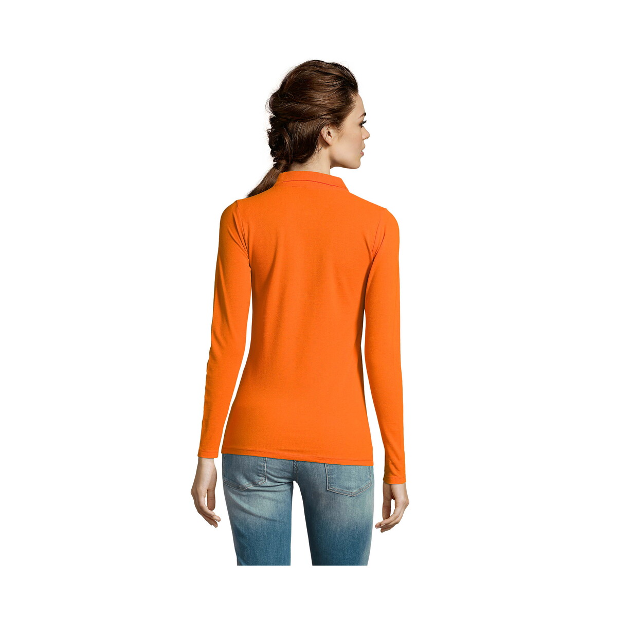 Koszulki polo z logo – perfect damskie lsl polo180 perfect lsl women – pomarańczowa – xxl s02083-or-back PERFECT Damskie LSL POLO180 PERFECT LSL WOMEN - Pomarańczowa - XXL s02083-or-back