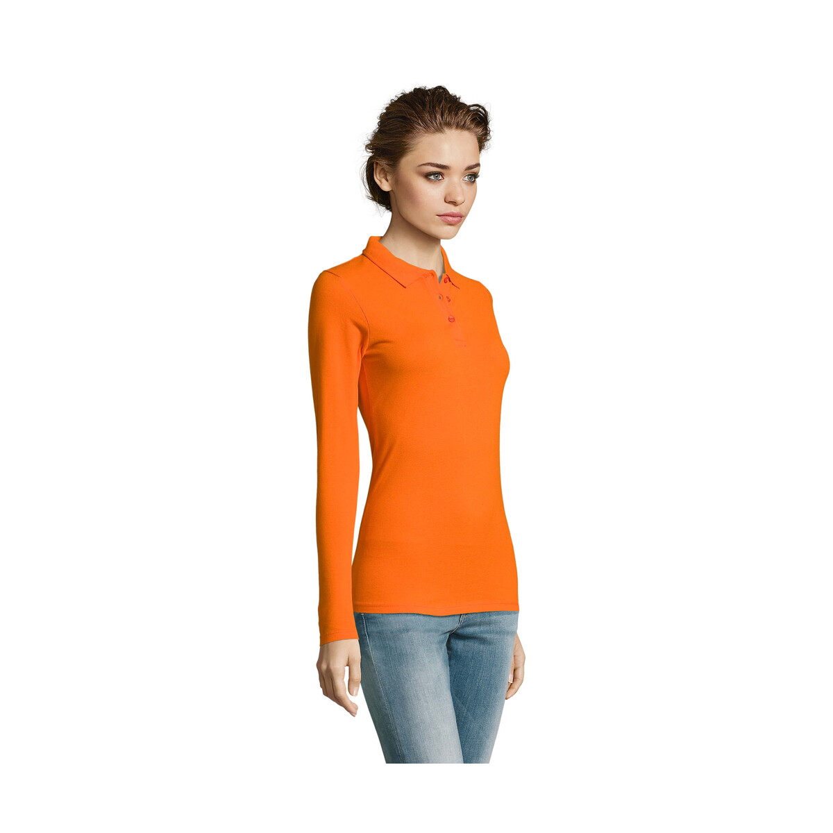 Koszulki polo z logo – perfect damskie lsl polo180 perfect lsl women – pomarańczowa – xxl s02083-or-side PERFECT Damskie LSL POLO180 PERFECT LSL WOMEN - Pomarańczowa - XXL s02083-or-side