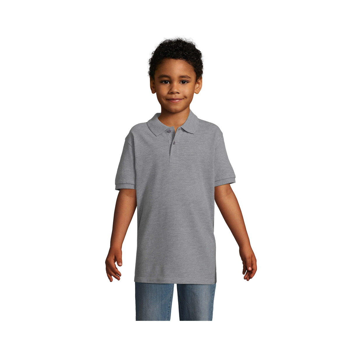 Koszulki polo z logo – perfect dziecięce polo 180g perfect kids – szary melanż 2 – xxl s02948-gy PERFECT Dziecięce POLO 180g PERFECT KIDS - Szary Melanż 2 - XXL s02948-gy