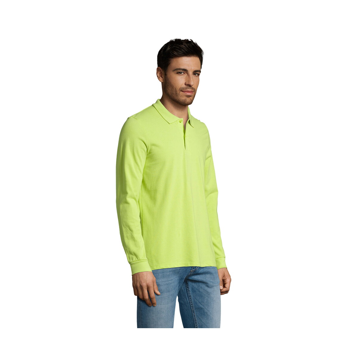 Koszulki polo z logo – perfect men lsl polo 180g perfect lsl men – apple green – l s02087-ag-side PERFECT MEN LSL POLO 180g PERFECT LSL MEN - Apple Green - L s02087-ag-side