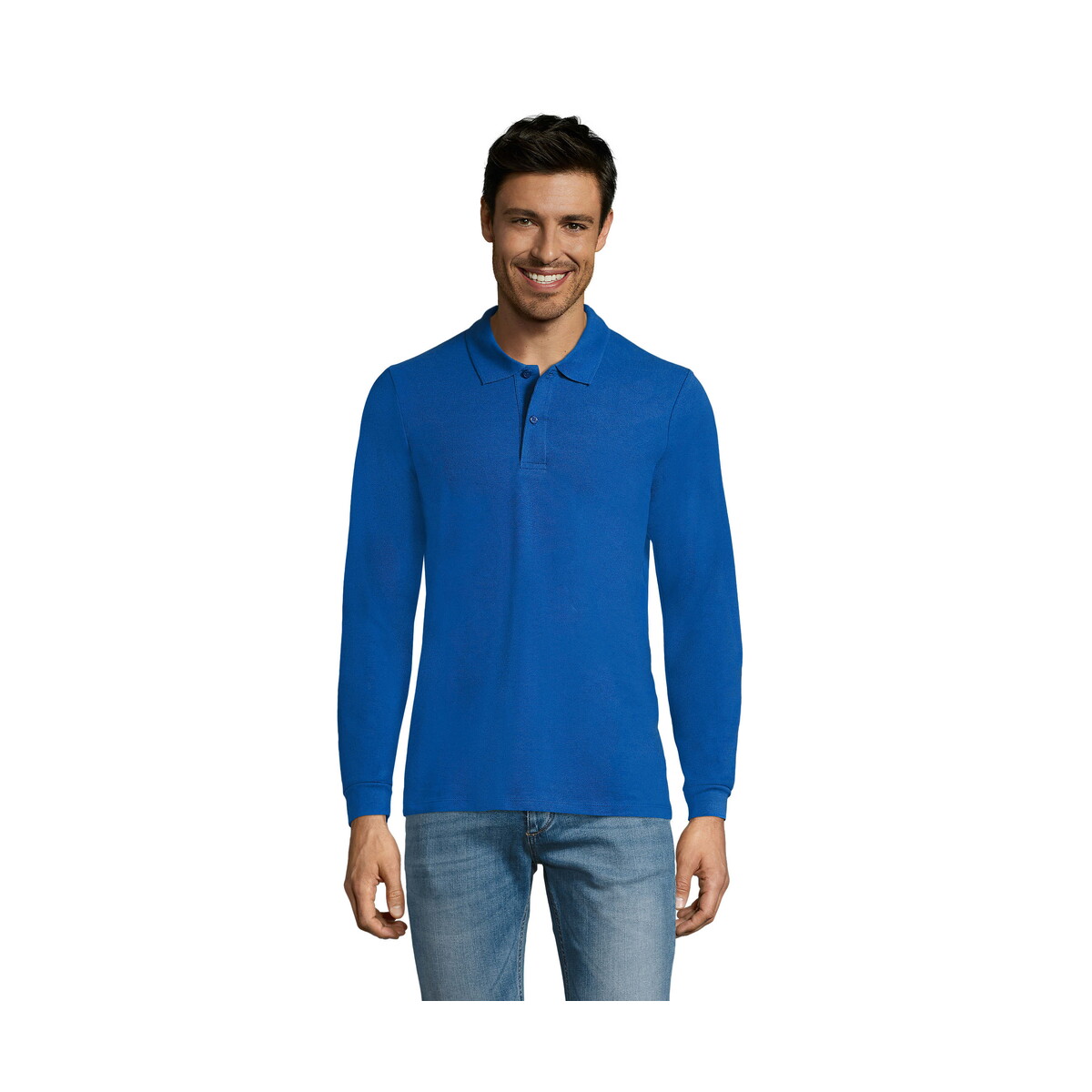 Koszulki polo z logo – perfect men lsl polo 180g perfect lsl men – niebieskie – m s02087-rb PERFECT MEN LSL POLO 180g PERFECT LSL MEN - Niebieskie - M s02087-rb
