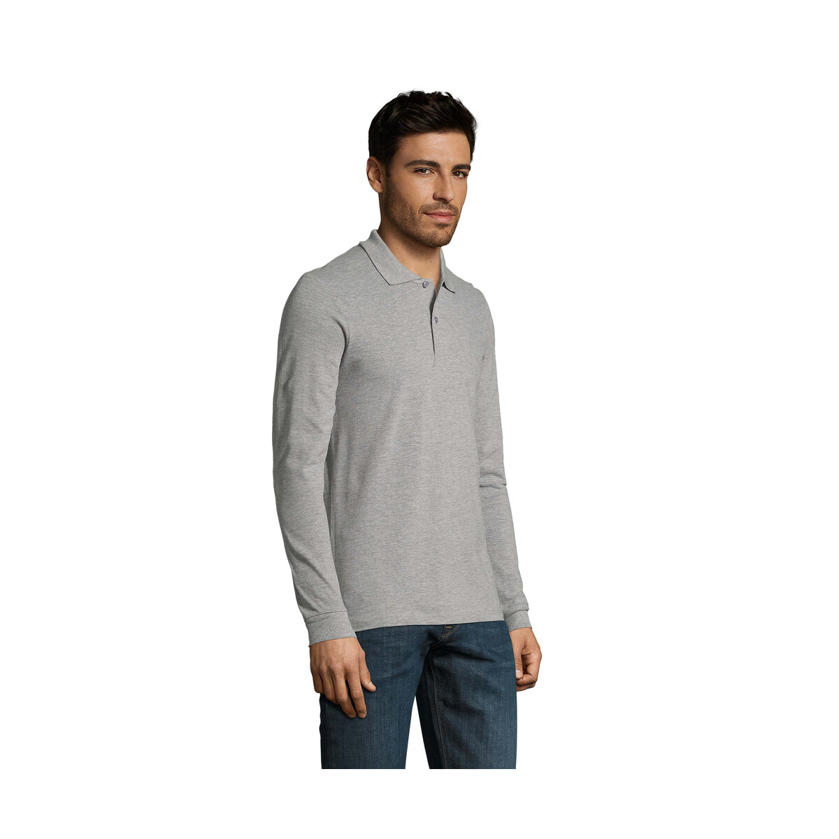 Koszulki polo z logo – perfect men lsl polo 180g perfect lsl men – szary melanż 2 – xl s02087-gy-side PERFECT MEN LSL POLO 180g PERFECT LSL MEN - Szary Melanż 2 - XL s02087-gy-side
