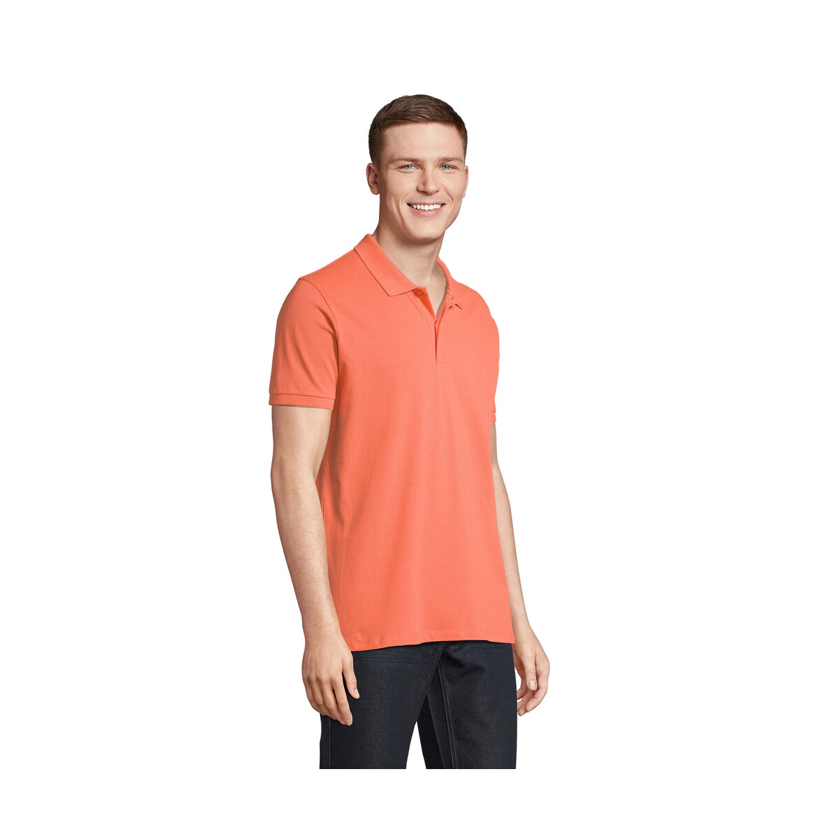 Koszulki polo z logo – planet men polo 170g planet men – pop orange – xl s03566-po-side PLANET MEN polo 170g PLANET MEN - Pop Orange - XL s03566-po-side