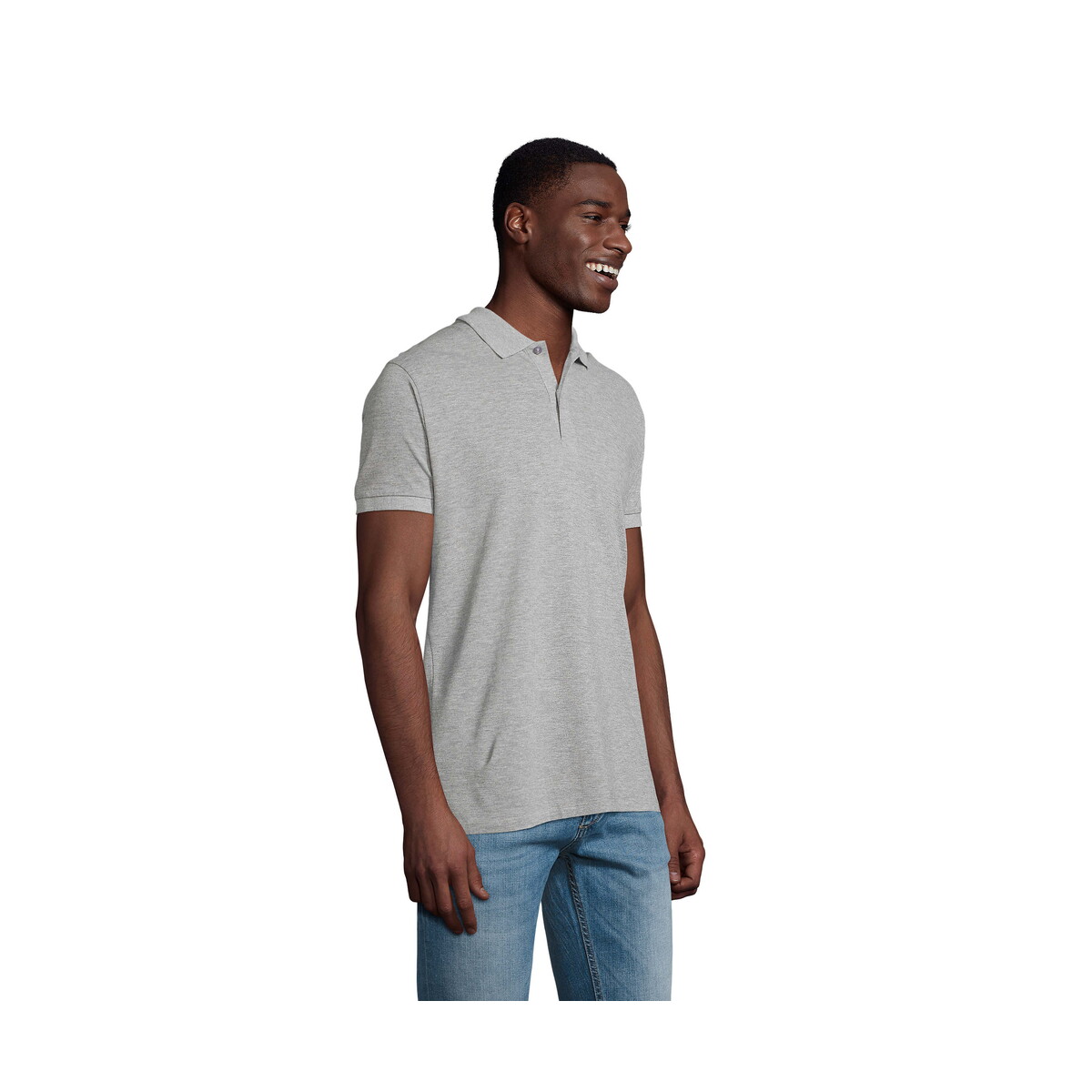 Koszulki polo z logo – planet men polo 170g planet men – szary melanż 2 – 3xl s03566-gy-back PLANET MEN polo 170g PLANET MEN - Szary Melanż 2 - 3XL s03566-gy-back