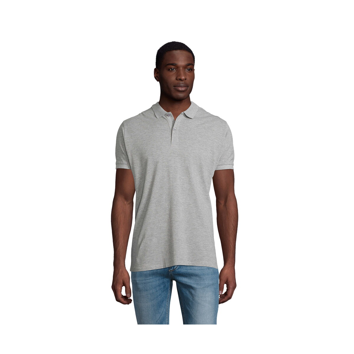 Koszulki polo z logo – planet men polo 170g planet men – szary melanż 2 – xxl s03566-gy PLANET MEN polo 170g PLANET MEN - Szary Melanż 2 - XXL s03566-gy