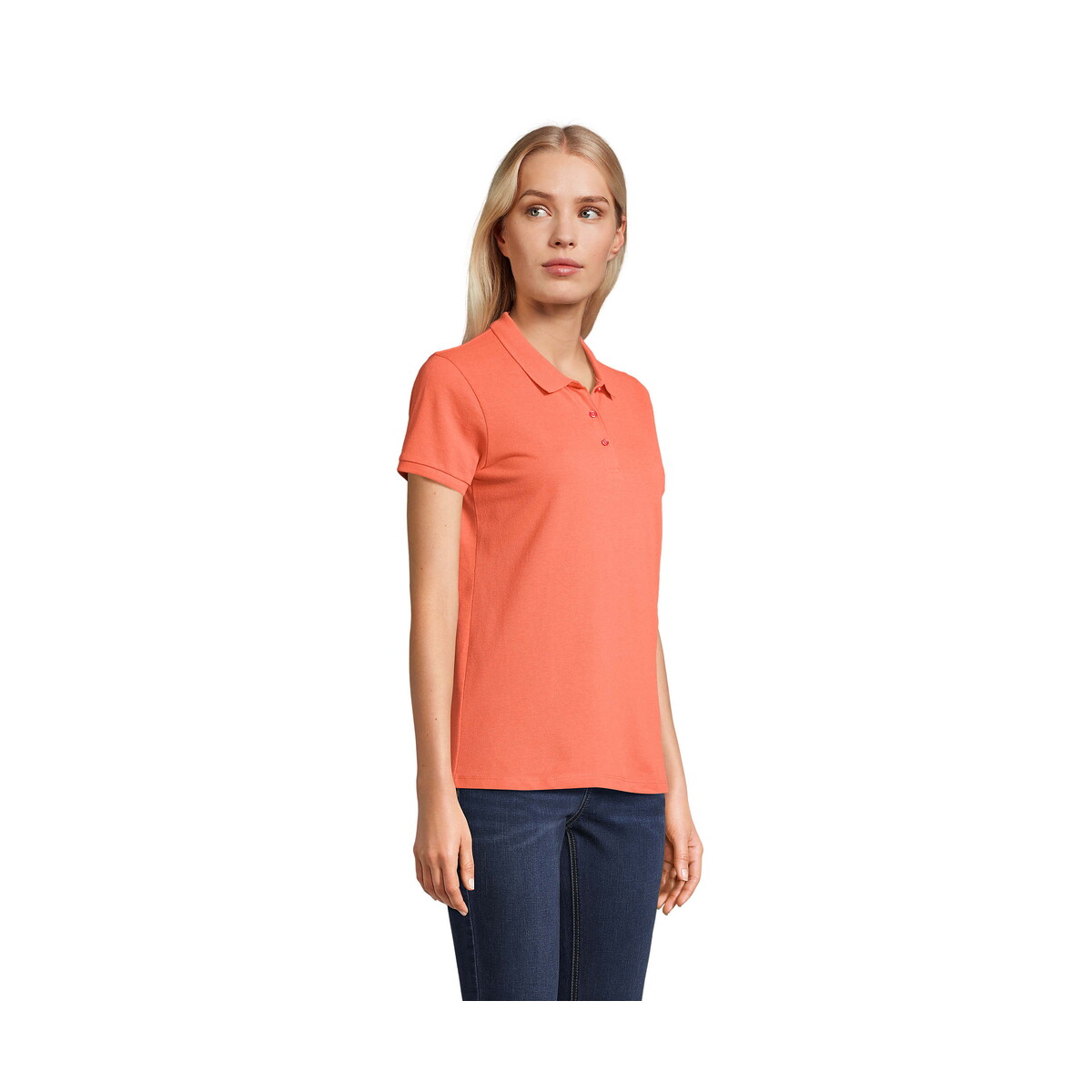 Koszulki polo z logo – planet women polo 170g planet women – pop orange – m s03575-po-side PLANET WOMEN polo 170g PLANET WOMEN - Pop Orange - M s03575-po-side