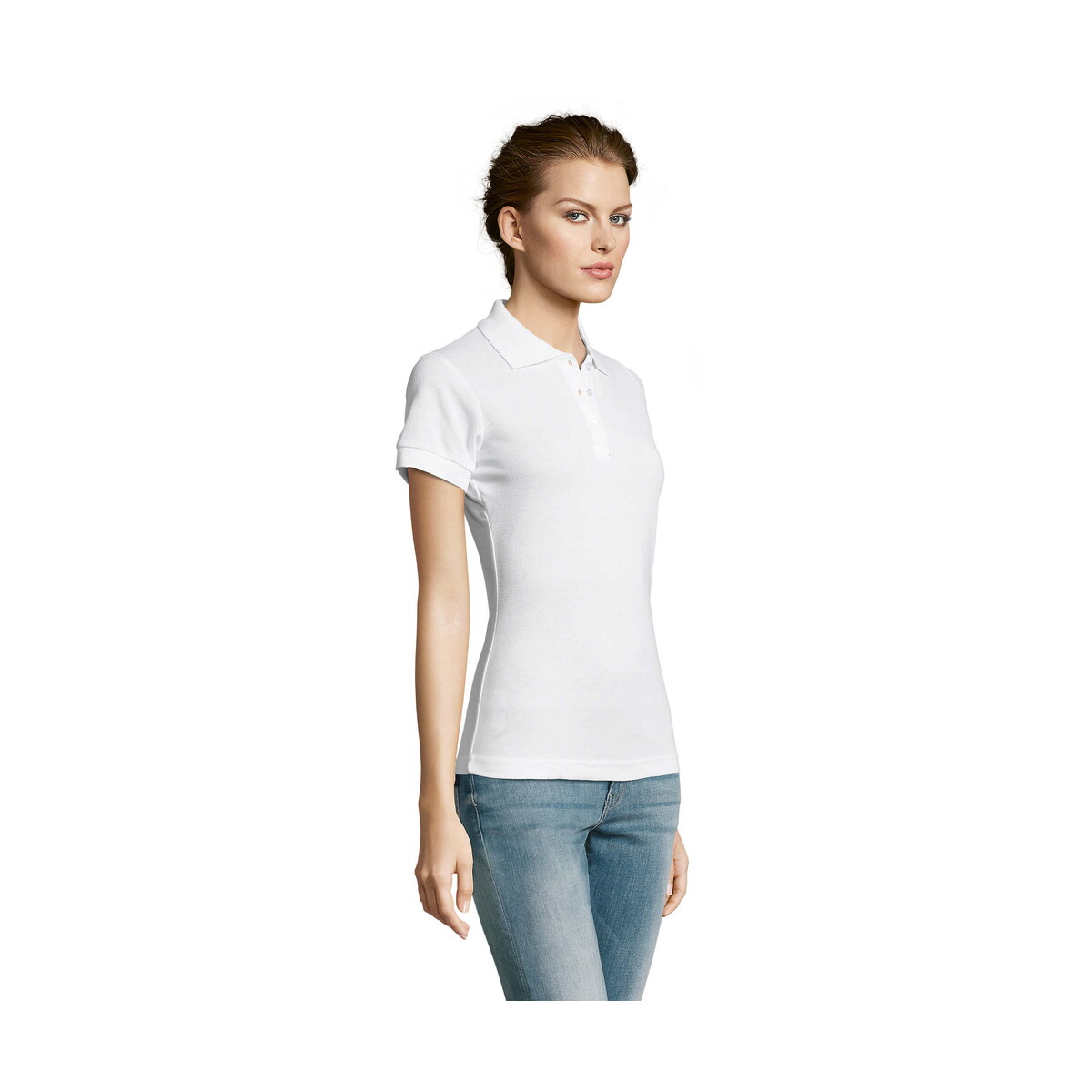 Koszulki polo z logo – prime damskie polo 200g prime women – biała – xl s00573-wh-side PRIME Damskie POLO 200g PRIME WOMEN - Biała - XL s00573-wh-side