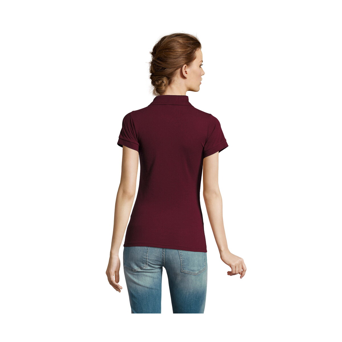 Koszulki polo z logo – prime damskie polo 200g prime women – burgundowa – l s00573-bg-back PRIME Damskie POLO 200g PRIME WOMEN - Burgundowa - L s00573-bg-back