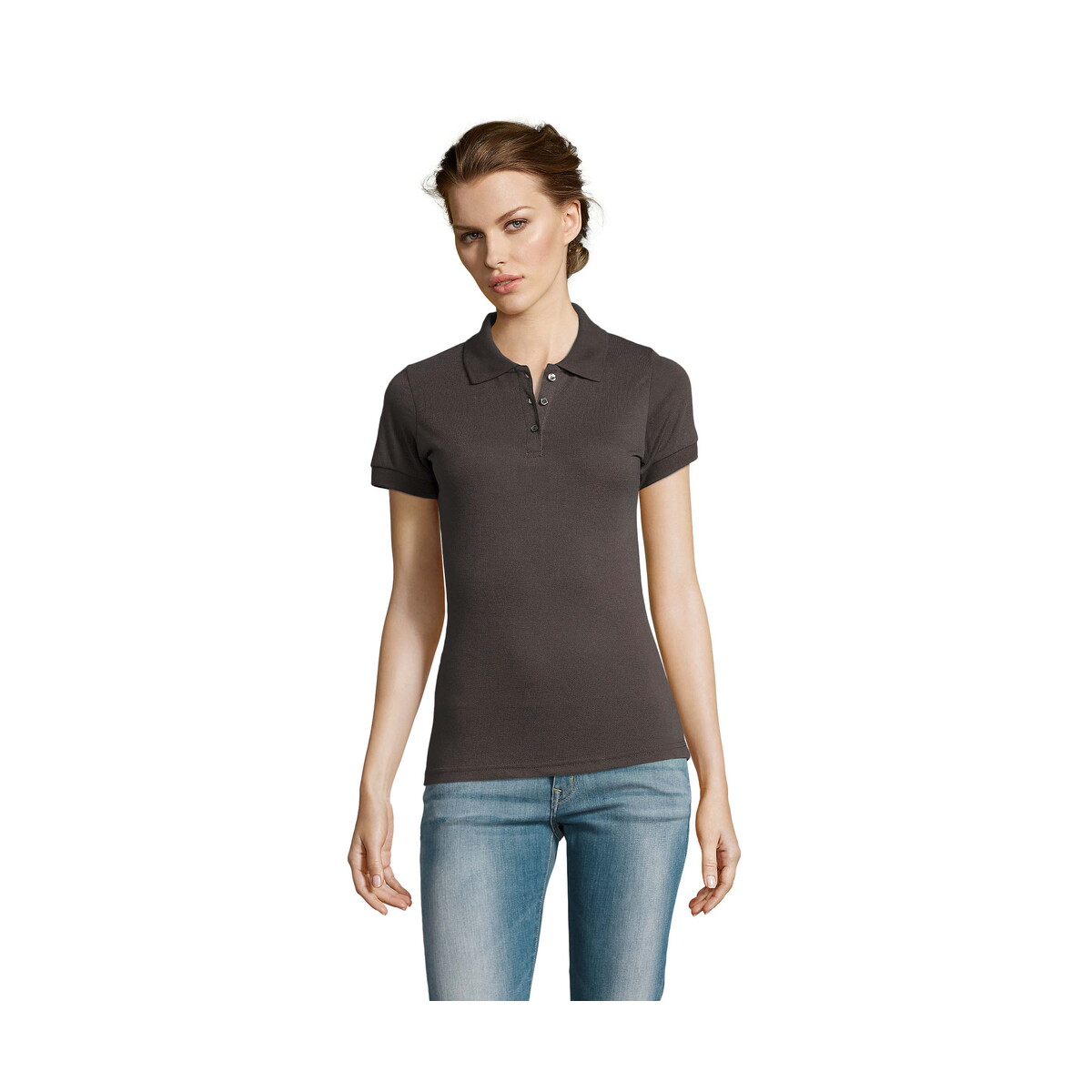 Koszulki polo z logo – prime damskie polo 200g prime women – ciemna szara – m s00573-dg PRIME Damskie POLO 200g PRIME WOMEN - Ciemna Szara - M s00573-dg