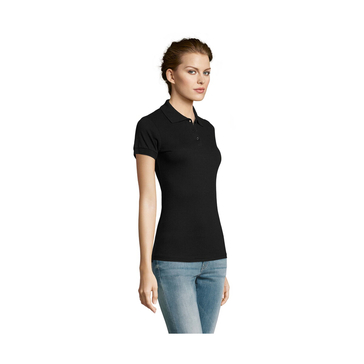 Koszulki polo z logo – prime damskie polo 200g prime women – czarna – 3xl s00573-bk-side PRIME Damskie POLO 200g PRIME WOMEN - Czarna - 3XL s00573-bk-side