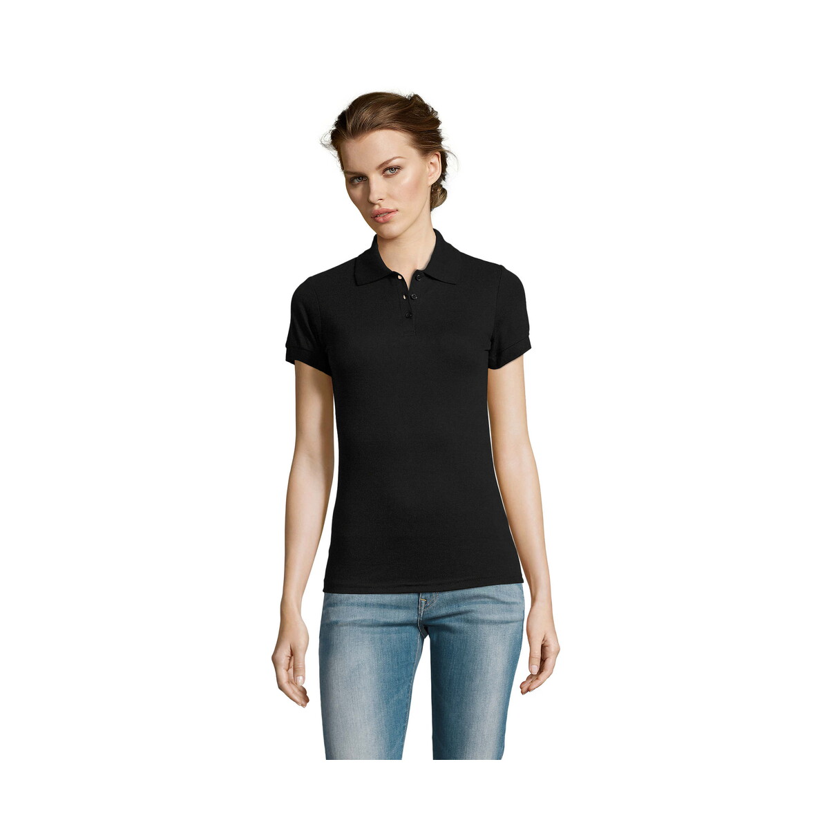 Koszulki polo z logo – prime damskie polo 200g prime women – czarna – m s00573-bk PRIME Damskie POLO 200g PRIME WOMEN - Czarna - M s00573-bk