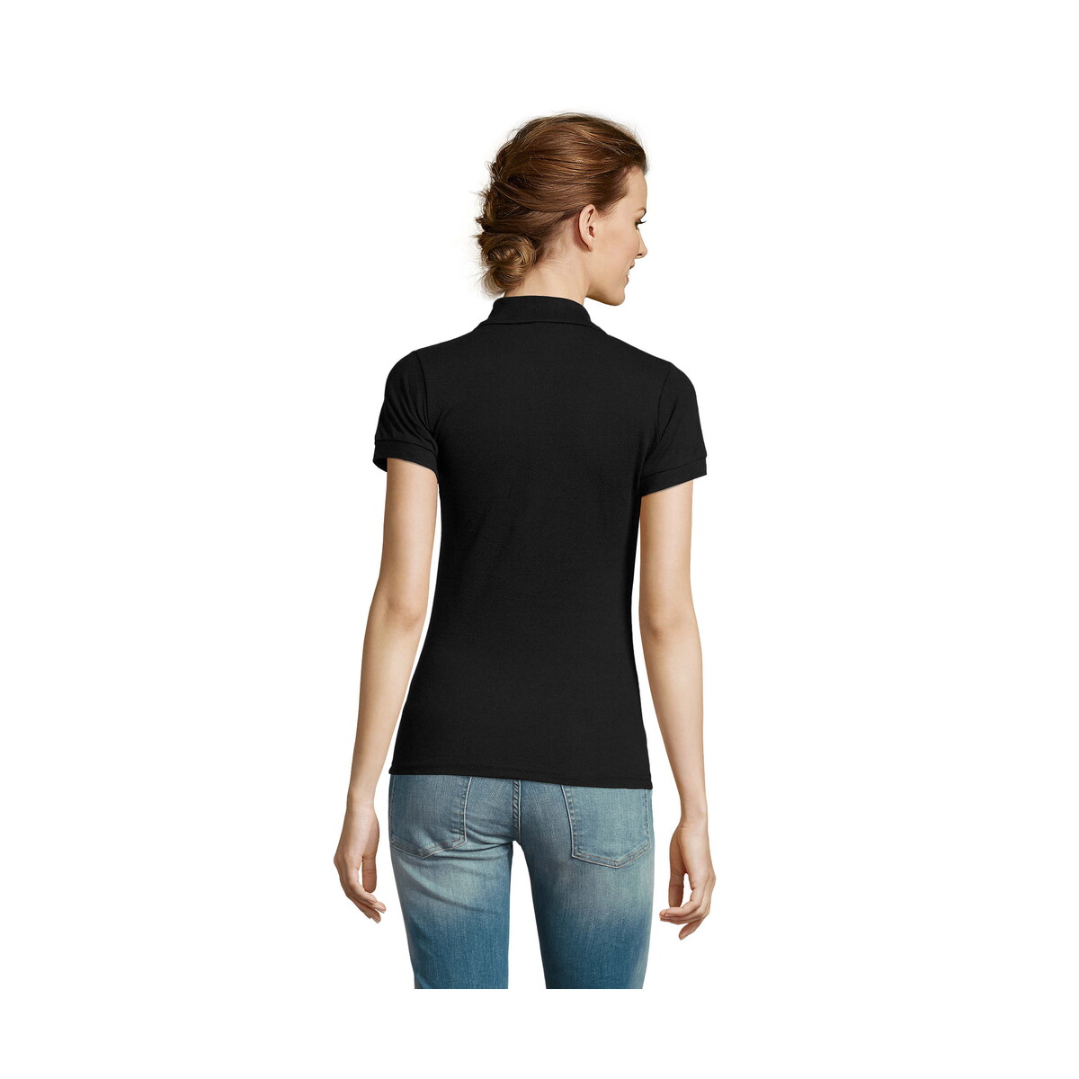 Koszulki polo z logo – prime damskie polo 200g prime women – czarna – m s00573-bk-back PRIME Damskie POLO 200g PRIME WOMEN - Czarna - M s00573-bk-back
