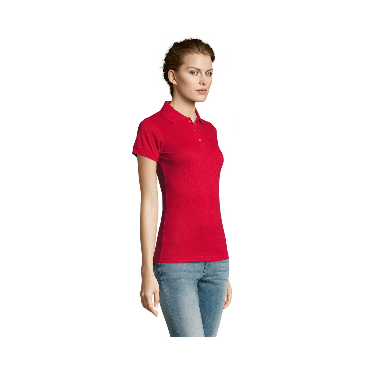 Koszulki polo z logo – prime damskie polo 200g prime women – czerwona – l s00573-rd-side PRIME Damskie POLO 200g PRIME WOMEN - Czerwona - L s00573-rd-side