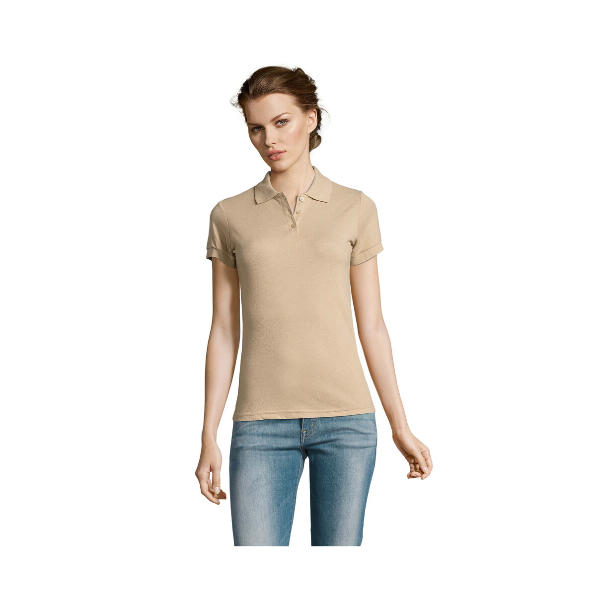 Koszulki polo z logo – prime damskie polo 200g prime women – piaskowe – xxl s00573-sa PRIME Damskie POLO 200g PRIME WOMEN - Piaskowe - XXL s00573-sa