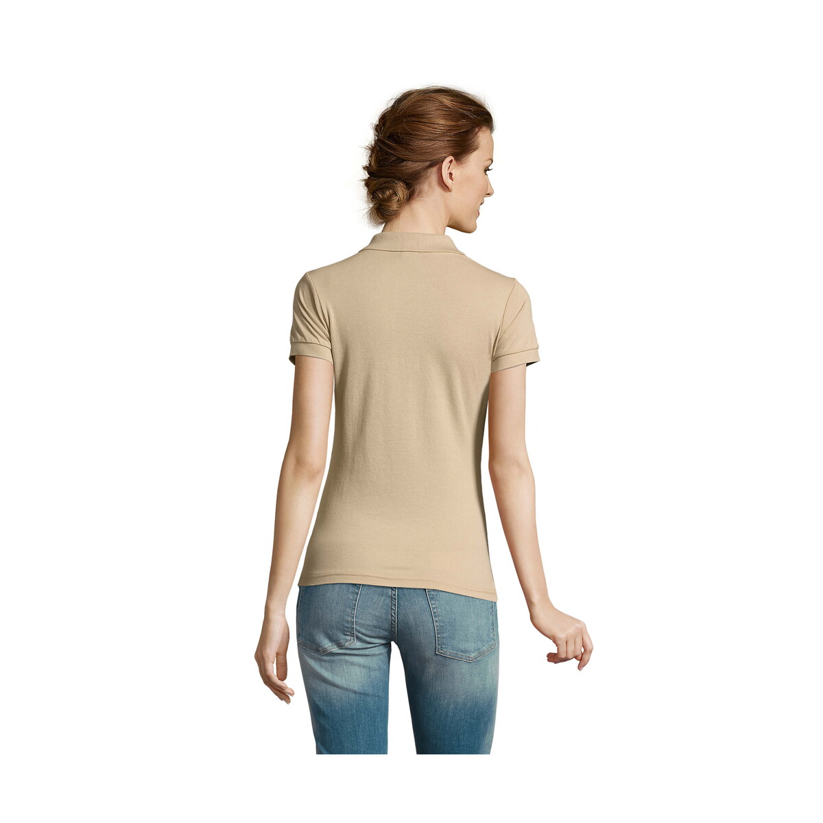 Koszulki polo z logo – prime damskie polo 200g prime women – piaskowe – xxl s00573-sa-back PRIME Damskie POLO 200g PRIME WOMEN - Piaskowe - XXL s00573-sa-back