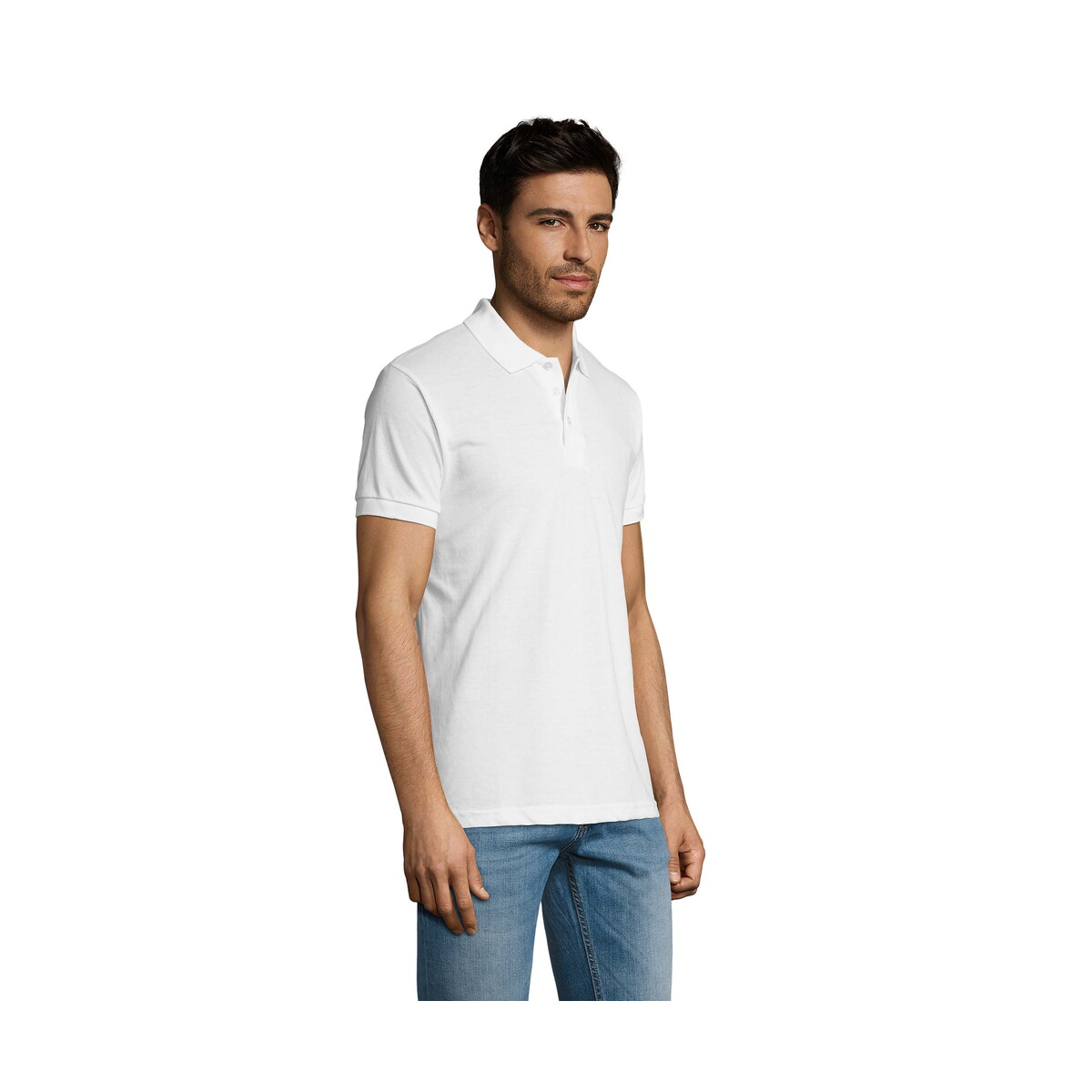 Koszulki polo z logo – prime męskie polo 200g prime men – biały – 3xl s00571-wh-side PRIME Męskie polo 200g PRIME MEN - Biały - 3XL s00571-wh-side