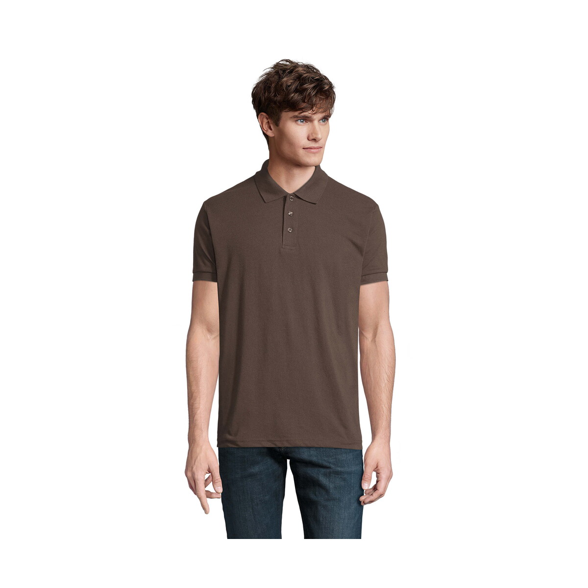Koszulki polo z logo – prime męskie polo 200g prime men – chocolate – l s00571-ch PRIME Męskie polo 200g PRIME MEN - Chocolate - L s00571-ch