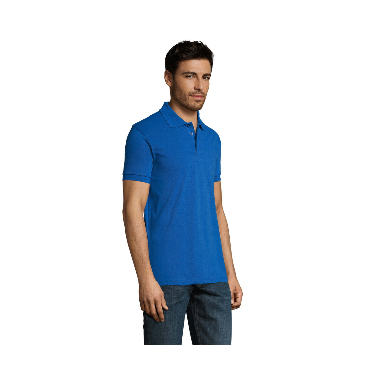 Koszulki polo z logo – prime męskie polo 200g prime men – niebieskie – l s00571-rb-side PRIME Męskie polo 200g PRIME MEN - Niebieskie - L s00571-rb-side