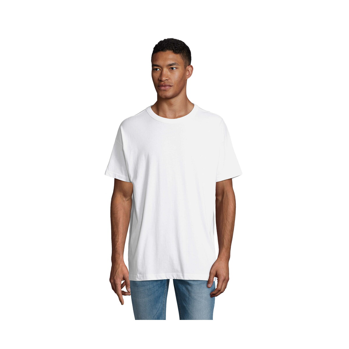 Koszulki z logo – boxy men t-shirt oversize boxy men – biały – xl s03806-wh BOXY MEN T-SHIRT OVERSIZE BOXY MEN - Biały - XL s03806-wh