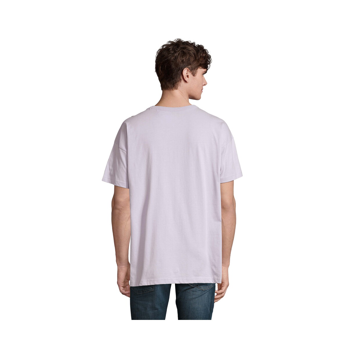 Koszulki z logo – boxy men t-shirt oversize boxy men – liliowy – l s03806-ll-side BOXY MEN T-SHIRT OVERSIZE BOXY MEN - liliowy - L s03806-ll-side