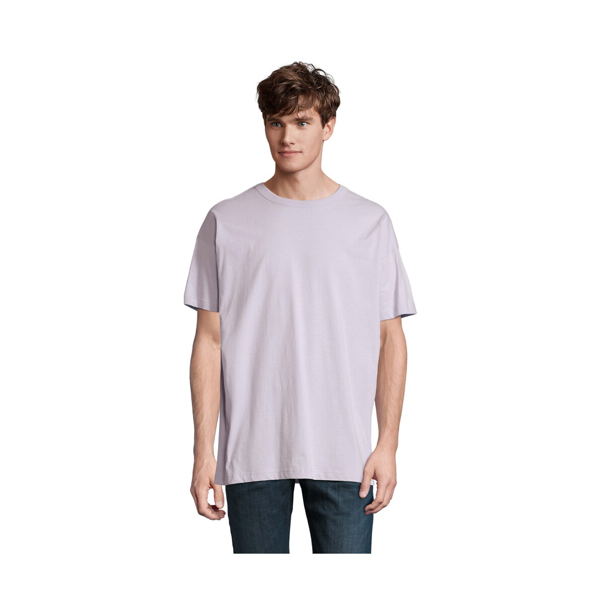 BOXY MEN T-SHIRT OVERSIZE BOXY MEN - Liliowy - M s03806-ll