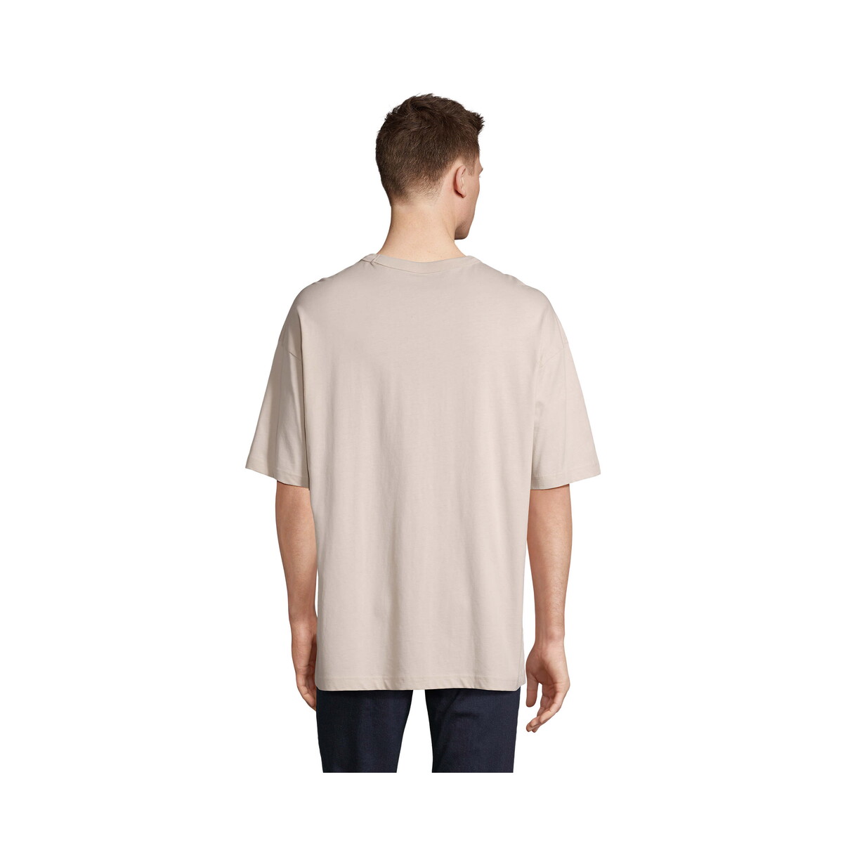 Koszulki z logo – boxy men t-shirt oversize boxy men – linen twin – s s03806-ln-back BOXY MEN T-SHIRT OVERSIZE BOXY MEN - Linen Twin - S s03806-ln-back