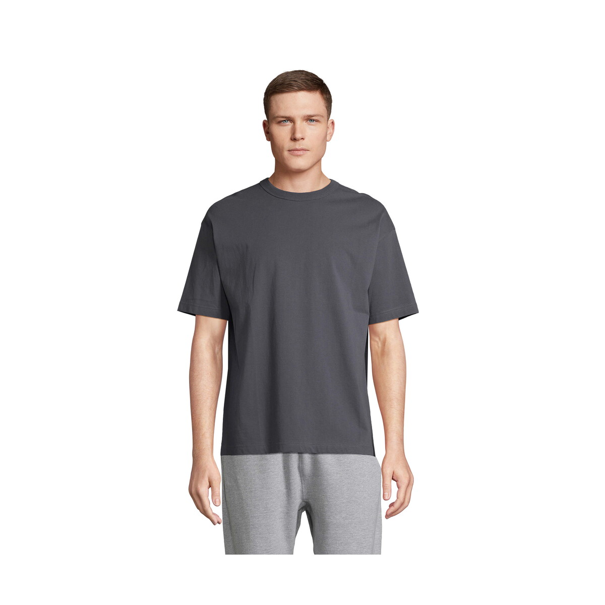 BOXY MEN T-SHIRT OVERSIZE BOXY MEN - Mysi Szary - M s03806-mu