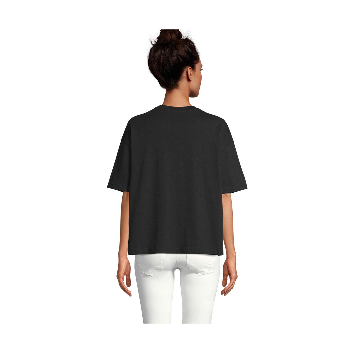 Koszulki z logo – boxy women t-shirt oversize boxy women – deep black – s s03807-db-back BOXY WOMEN T-SHIRT OVERSIZE BOXY WOMEN - Deep Black - S s03807-db-back