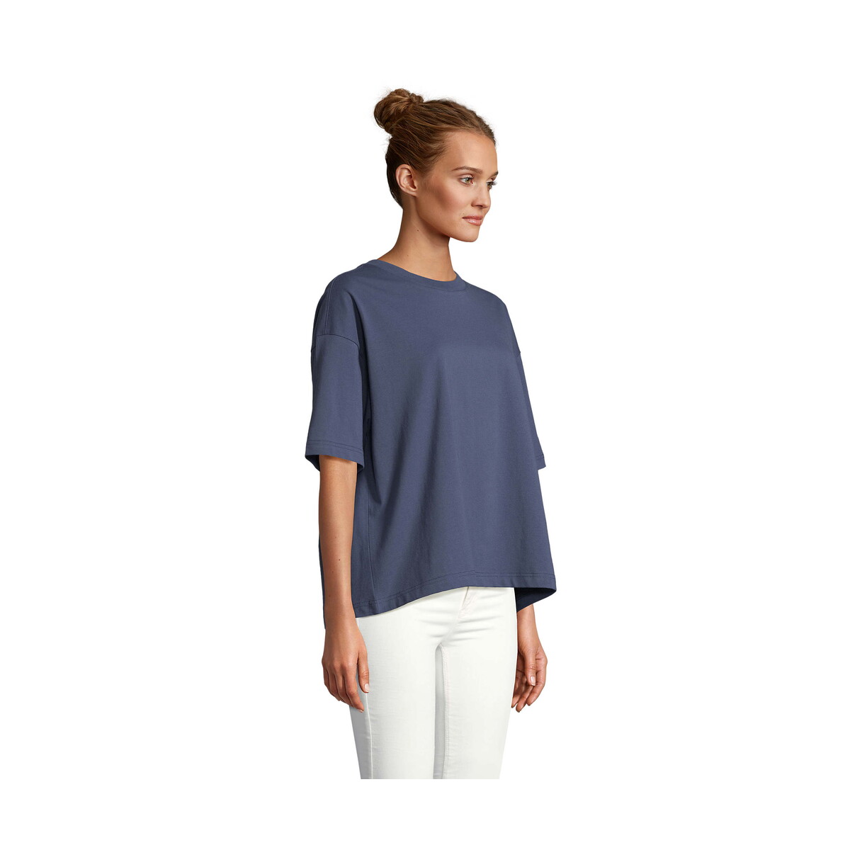 Koszulki z logo – boxy women t-shirt oversize boxy women – denim – xl s03807-dm-side BOXY WOMEN T-SHIRT OVERSIZE BOXY WOMEN - Denim - XL s03807-dm-side