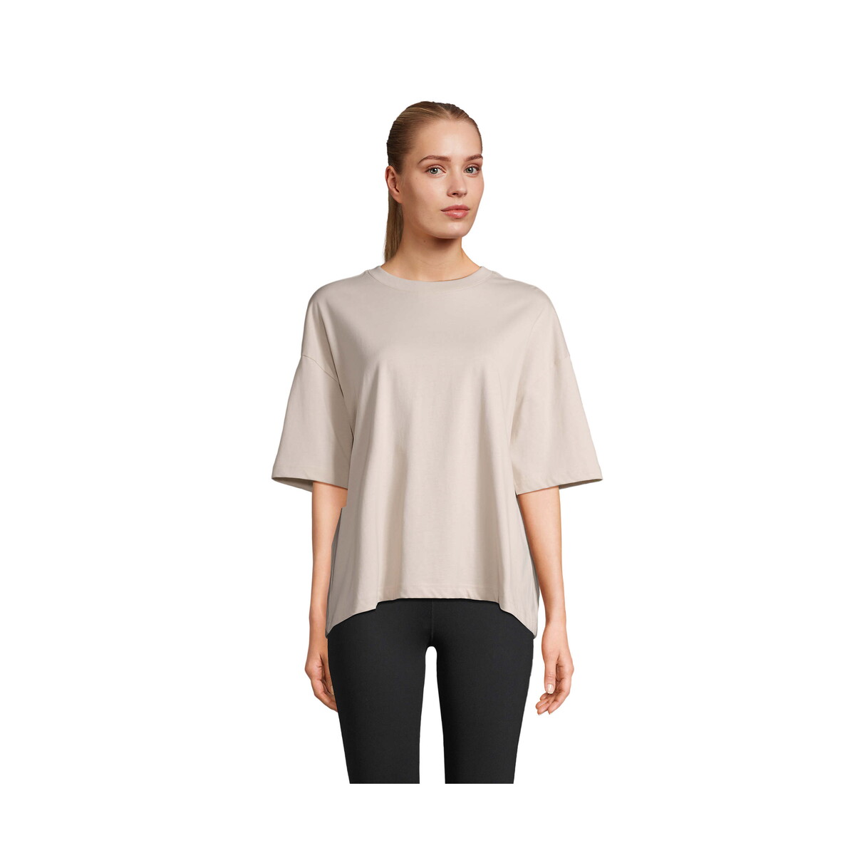 BOXY WOMEN T-SHIRT OVERSIZE BOXY WOMEN - Linen Twin - XS s03807-ln