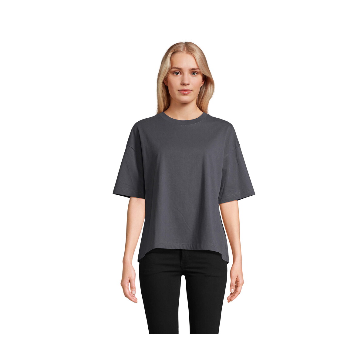 BOXY WOMEN T-SHIRT OVERSIZE BOXY WOMEN - Mysi Szary - XL s03807-mu