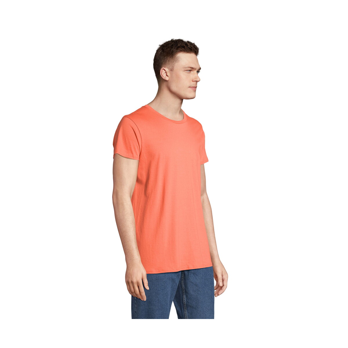 Koszulki z logo – crusader koszulka męska 150 crusader men – pop orange – s s03582-po-side CRUSADER Koszulka męska 150 CRUSADER MEN - Pop Orange - S s03582-po-side