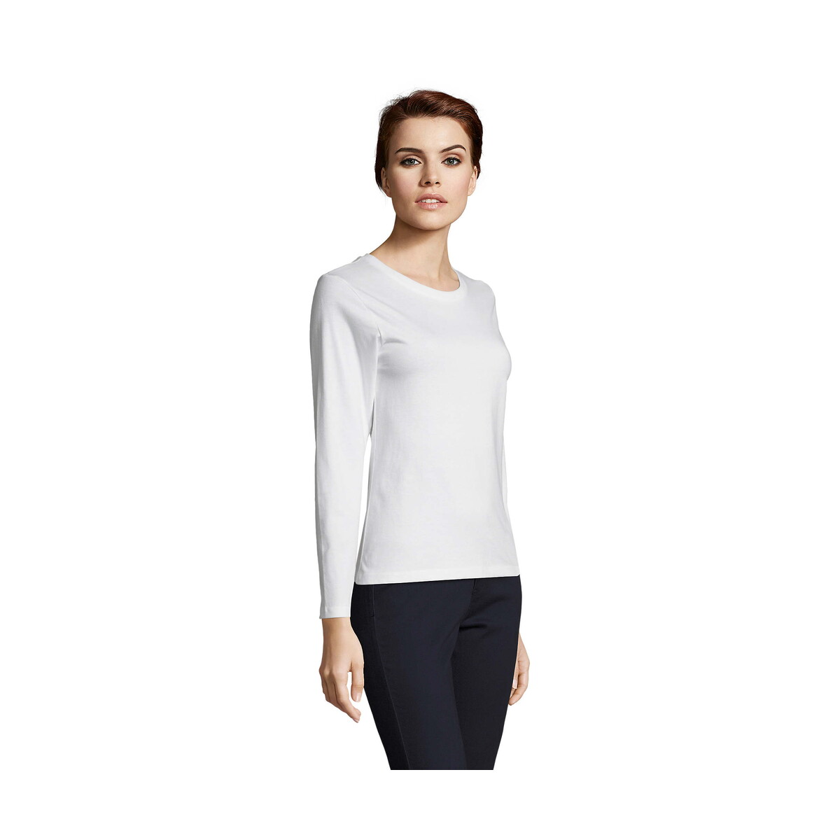 Koszulki z logo – imperial damska bluzka 190 imperial lsl women – biała – xl s02075-wh-side IMPERIAL damska bluzka 190 IMPERIAL LSL WOMEN - Biała - XL s02075-wh-side