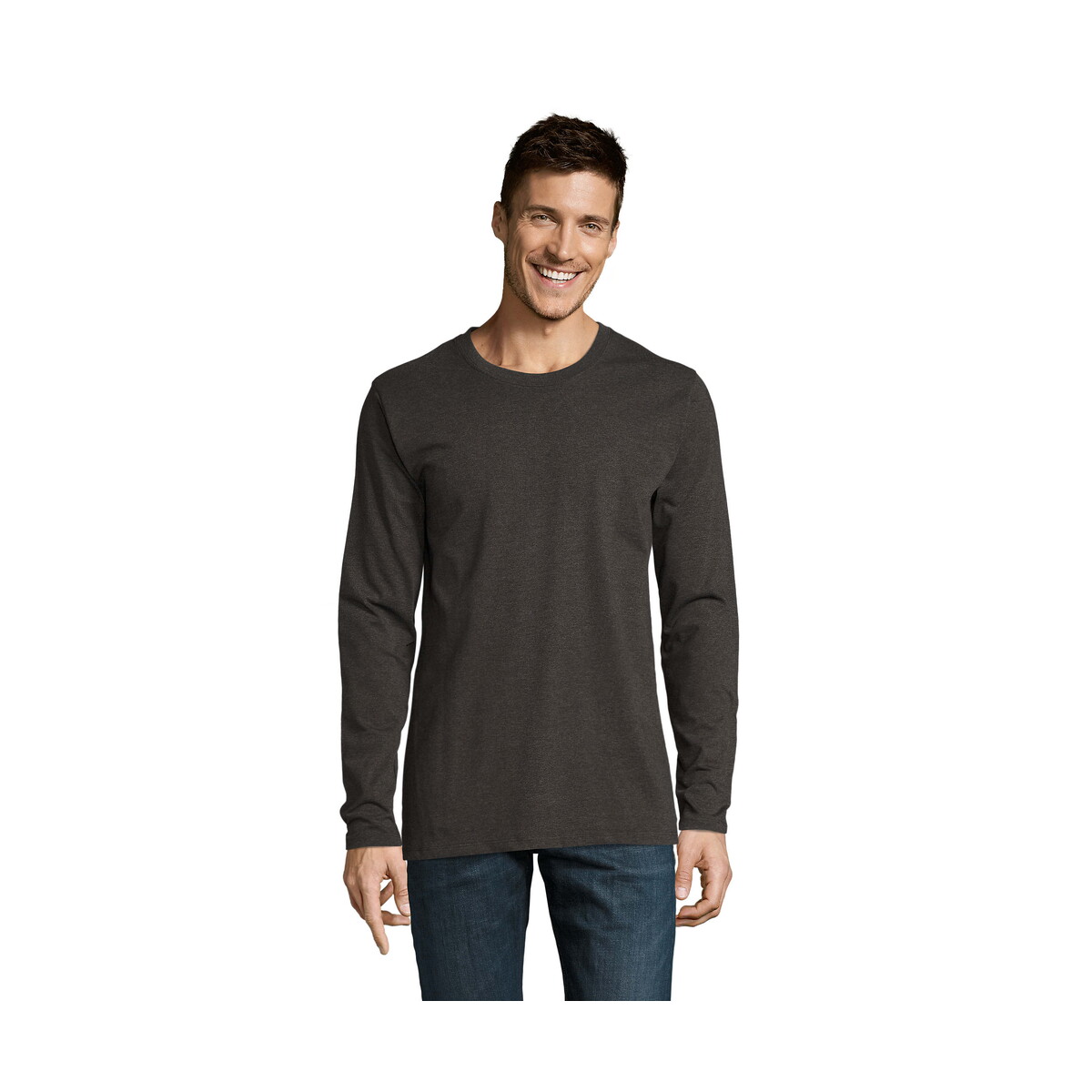 IMPERIAL LSL MEN t-shirt 190g IMPERIAL LSL MEN - Charcoal Melange - L s02074-ce