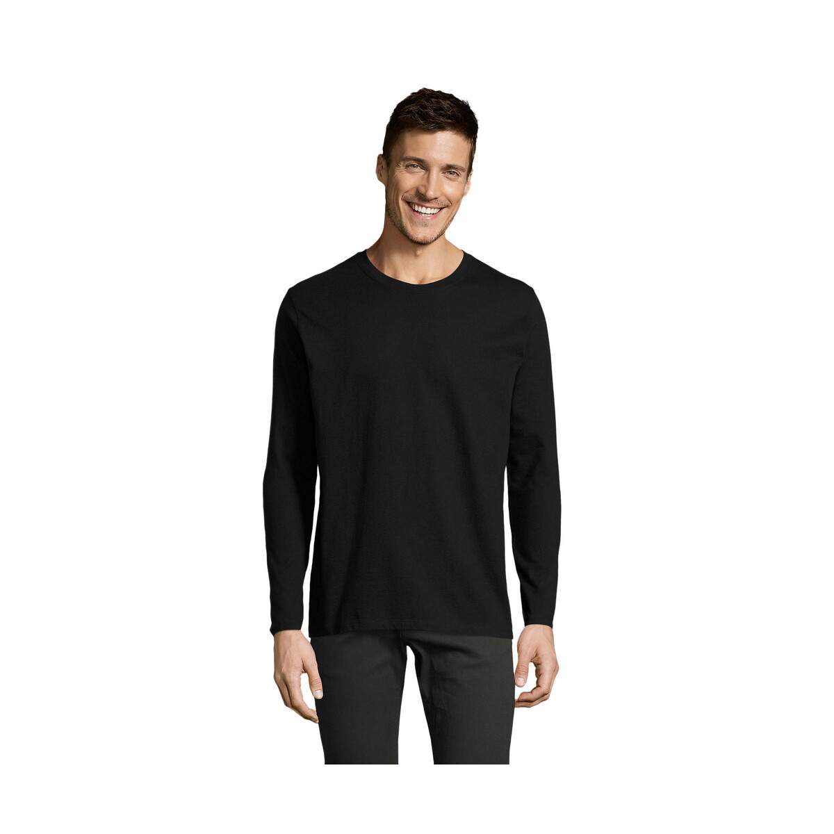 IMPERIAL LSL MEN t-shirt 190g IMPERIAL LSL MEN - Deep Black - L s02074-db