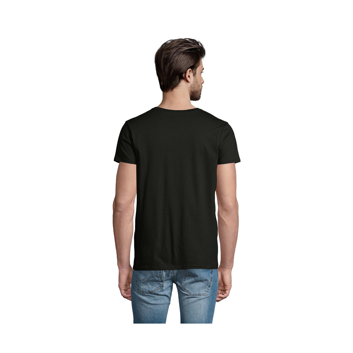 Koszulki z logo – koszulka męska pioneer 175g pioneer men – deep black – l s03565-db-side Koszulka męska PIONEER 175g PIONEER MEN - Deep Black - L s03565-db-side
